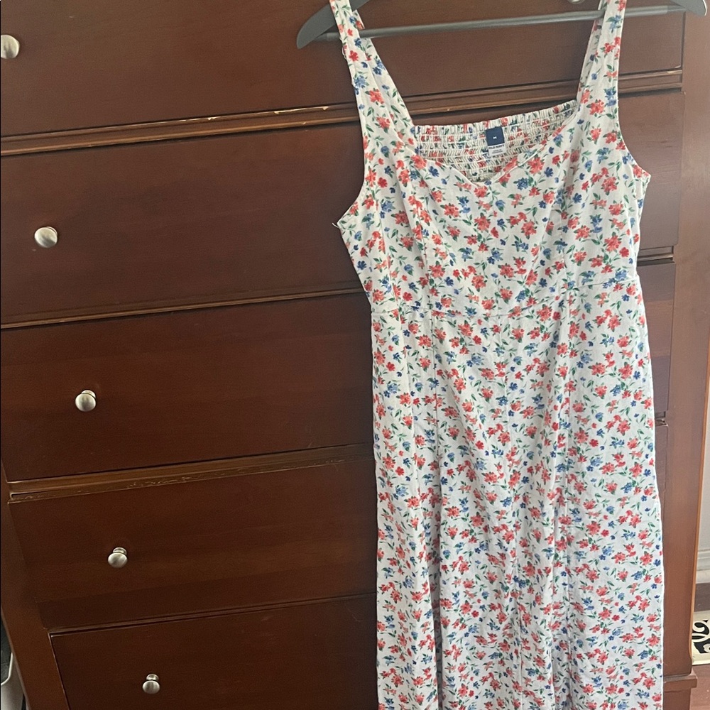 Old Navy White Floral Midi Dress